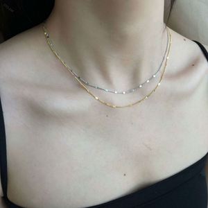Collar de Cadena Plana Tipo Serpiente de Plata de Ley 925 con Baño de Oro de 18k, Diseño Personalizado Moderno Dylam, Joyería para Mujer a Bajo Precio - Product Image 2