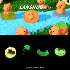 ของเล่นเรซิ่นรูปหมูจิ๋ว Lanshuo เรืองแสงในที่มืด ชุดอุปกรณ์ตกแต่งเคสมือถือ พวงกุญแจ สำหรับงานประดิษฐ์ - Product Image 1