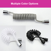 Pulvérisateur de bidet portatif pour salle de bain, design moderne et flexible, avec tuyau spiralé en PVC de 3 m (blanc/noir/gris) et raccords en acier inoxydable