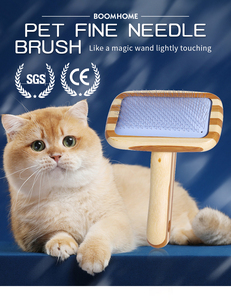 Più venduto pettine per animali domestici prodotti per la pulizia e la toelettatura per cani e gatti in bambù Mini gomma piccola ago sottile personalizzato - Product Image 2