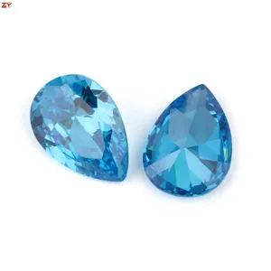 Fabriek Direct Prijs Lab Gemaakt Kleurrijke Zirconia Flash Losse Transparante Steen Diy Maten Briljante Pear Cut Cz Gems