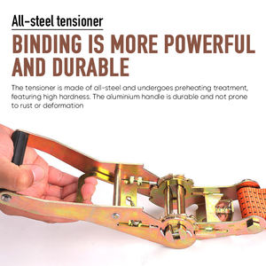 9.5m 5ton tali truk dapat dikunci tugas berat sabuk potong kargo Set tegangan muatan tali roda searah ikat - Product Image 4