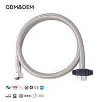 Tuyau flexible tressé en acier inoxydable FANSKI 14 mm 1/2 po femelle-femelle, connecteur moderne pour alimentation en eau de salle de bain