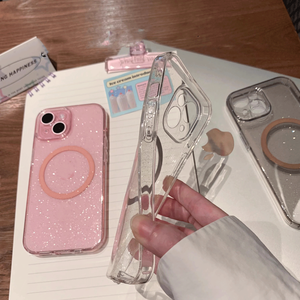 Custodia per telefono con Glitter magnetici <span class=keywords><strong>rosa</strong></span> di lusso per <span class=keywords><strong>iPhone</strong></span> 16 Pro Max custodia lucente caricabatterie Wireless <span class=keywords><strong>Cover</strong></span> morbida in TPU per <span class=keywords><strong>iPhone</strong></span> 16 - Product Image 3