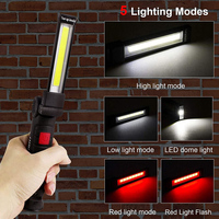 ASORT Lampe de travail LED COB rechargeable, lampe d'inspection portable USB, tête rotative à 180° avec clip ceinture pour atelier, garage, réparation