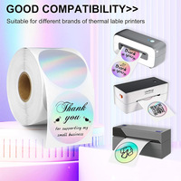 Autocollant holographique rond doré, étiquette personnalisée, vinyle imperméable, cercle de 50 mm, autocollant auto-adhésif pour l'emballage artisanal de bougies
