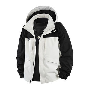 เสื้อแจ็คเก็ตกันลมแบบมีฮู้ดสั่งทำพิเศษ สีตัดต่อ  สำหรับทุกเพศทุกวัย  ชุดทำงานกันลม  รับสกรีนโลโก้ตามแบบโรงงาน - Product Image 2