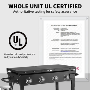 Parrilla de propano para barbacoa de camping, parrilla de Gas plegable de 4 quemadores, parrilla de Gas con parte superior plana - Product Image 5