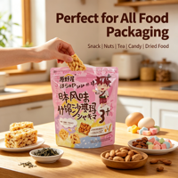 Sachet Doypack Personnalisé en PET CPP de Qualité Alimentaire, Épaisseur 10c, avec Fermeture Zip Refermable pour Emballage de Snacks, Biscuits et Sachima