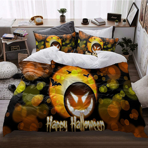 Halloween Gothic Kinh Dị Duvet Bìa In Duy Nhất Nữ Hoàng Kích Thước Bí Ngô Bộ Đồ Giường Thiết Lập Cho Thanh Thiếu Niên Trẻ Em Phòng Trang Trí Nội Thất - Product Image 5