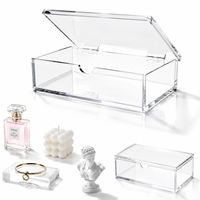 Boîte de présentation moderne en acrylique transparente résistante à l'eau avec couvercle pour objets de collection, bijoux, jouets et cadeaux