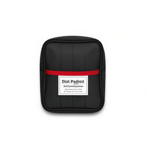 Sac à outils enroulable à 7 compartiments pour pinces à épiler, noir avec bordure rouge - Product Image 1