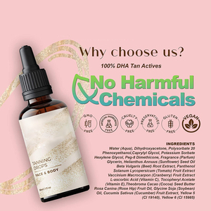 Sérum autobronzant naturel pour le <span class=keywords><strong>visage</strong></span>, produit de marque privée, 30ML, pour accélérer la peau foncée, gouttes de sérum autobronzant - Product Image 6