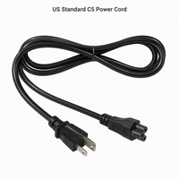 Cordon d'alimentation CA pour ordinateur portable IEC C5 NEMA 5-15P US 18AWG 10A 125V pour chargeur de portable, projecteur, imprimante, console, noir, vente en gros