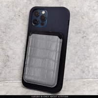 Casing Ponsel Dompet Kulit Buaya Timbul Magsafe untuk Iphone 12/13/14