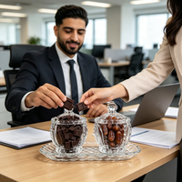 Ensemble de pots à bonbons décoratifs en verre écologique avec couvercles en cristal, 2 pièces, pots de rangement chauffables pour sucre, collations, cadeaux de mariage