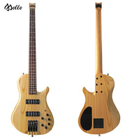 Gitar Bass Elektrik 4-Senar Tersedia, Body Mahoni, Leher Maple, Hardware Hitam, Ideal untuk Pemula Bermain Bass dan Latihan Band