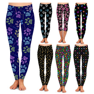 Mallas de cintura alta suaves con estampado personalizado, Color azul marino, arcoíris, pata de perro, hueso, glúteos, gran oferta - Product Image 3