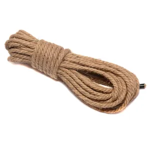 Corda Decorativa in Iuta da 6mm, <span class=keywords><strong>Filo</strong></span> <span class=keywords><strong>di</strong></span> Canapa per Lampade e Design d'Interni, Cordoncino Intrecciato Creativo Fai-da-Te per Decorazioni Domestiche - Product Image 6