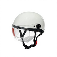 Nouveau casque de moto blanc demi-face avec visière HD - Coque légère en ABS, doublure en mousse, casque ouvert pour scooter pour hommes et femmes