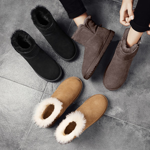 Bottes de neige pour homme en daim synthétique doublées de fourrure, bout rond, semelle extérieure en caoutchouc antidérapante, semelle intermédiaire en EVA, style décontracté pour l'extérieur - Product Image 4