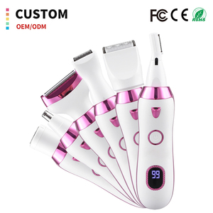 Kit de toilettage électrique 6-en-1 pour <span class=keywords><strong>femme</strong></span>, rasoir rechargeable multifonctionnel pour sourcils et zones intimes avec écran LCD numérique - Product Image 1