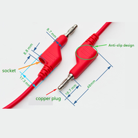 Câble de haut-parleur de 25 cm, 18 AWG, couleur noir et rouge, connecteur empilable, fiche banane de 4 mm