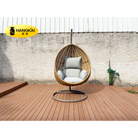 Chaise suspendue pour meubles d'extérieur avec coussins, balançoire de jardin, chaise œuf en rotin PE