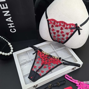 Perizoma Regolabile con Strass LOVE YOU per Donne, Sexy Ricamo <span class=keywords><strong>a</strong></span> Cuore, Rete Trasparente, Vita Bassa, T-back G-String - Product Image 4