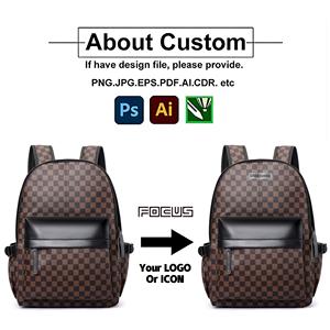 Unisex công suất lớn không thấm nước PU da máy tính xách tay Ba lô dây kéo biểu tượng tùy chỉnh Polyester Lót cho kinh doanh du lịch giản dị hàng ngày - Product Image 5