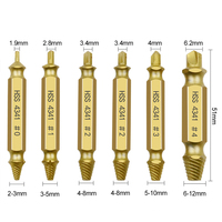 6 pièces extracteur de vis endommagé HSS extracteur de vis endommagé HSS Double extrémité cassé vis boulon outils de démolition