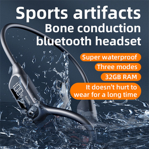 Écouteurs sportifs sans fil à conduction osseuse à oreille ouverte avec affichage numérique, étanches IPX8 pour la course, la natation et le cyclisme - Product Image 1