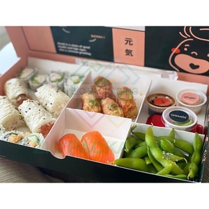 Eco Friendly restaurante de lujo para llevar de color personalizado Sushi Box <span class=keywords><strong>Cake</strong></span> Donut Cookie Brownie cajas de embalaje de papel con inserciones - Product Image 4