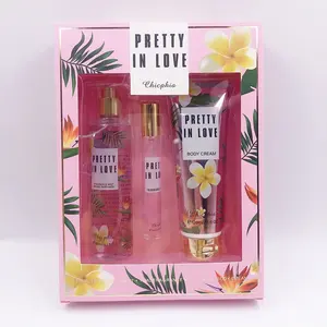 Neuzugang Original 3-teiliges Parfüm-Geschenkset Feiner Duft Dunst-Roller Parfüm Körperlotions-Set für Damen