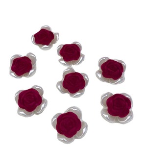 Kit de matériel pour fleurs artificielles en rose floquée, 19 mm, rouge vin, pour la Saint-Valentin, bricolage, décoration - Product Image 4