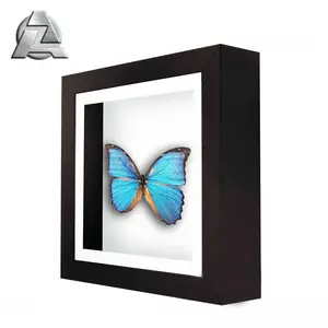 Op Maat Gemaakte Zwarte Metalen Aluminiumlegering 16X20 Shadow Box Wall Art Frames Extrusieprofiel