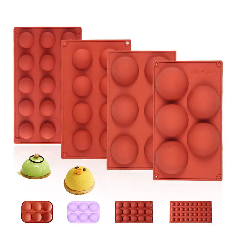 5 6 8 15 24 36 Holes Non-Stick Half Sphere Bomb Cake Mousse Pastry Moldes De Silicone Chocolate Molds