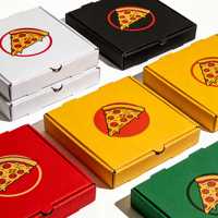 Boîtes à pizza en carton ondulé personnalisées avec logo, écologiques, design à ouverture rabattable, vente en gros