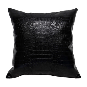 Crocodile Pattern Pu Leather Cushion Cover Square Modern Style Water Resistant Living Room Decor Black Gold Silver - Product Image 5
