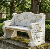 Tabouret Sculpté à la Main en Marbre Naturel de Style Européen Personnalisé avec Lion pour la Décoration de Jardin Extérieur