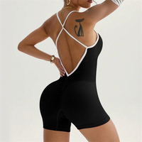 Combinaison de yoga sans manches à séchage rapide pour femme, tenue de sport une pièce, combinaison de sport dos nu pour femme