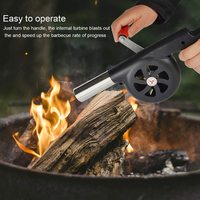 Ventilateur de barbecue manuel à manivelle, souffleur de grill écologique en plastique, outil de cuisson pour camping en plein air, accessoire de pique-nique et barbecue