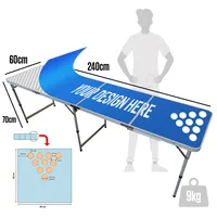Table de jeu de beer pong pliable en aluminium portable de 8 pieds de long, design moderne pour une utilisation en extérieur dans les écoles et les meubles de maison
