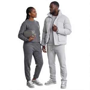Unisex Winter <b>Leather</b> <b>Jacket</b> Thick Polyester Waterproof Hooded Mandarin Collar Casual Zipper Closure Light Gray Regular Fit High - Product Image 1