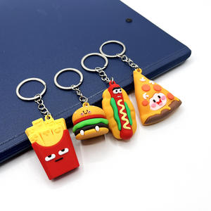 2025ใหม่พวงกุญแจแฟชั่น PVC สุดสร้างสรรค์จำลองเฟรนช์ฟรายส์พิซซ่าฮอทด็อกตกแต่งสำหรับงานอีเวนท์ของขวัญเล็กๆสังกะสีอัลลอย - Product Image 3