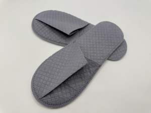 व्यक्तिगत लक्जरी होटल कस्टम बाथरूम विरोधी पर्ची डिस्पोजेबल गैर-बुने वाले वाफ़ल वीव नरम हल्के चप्पल चप्पल - Product Image 3