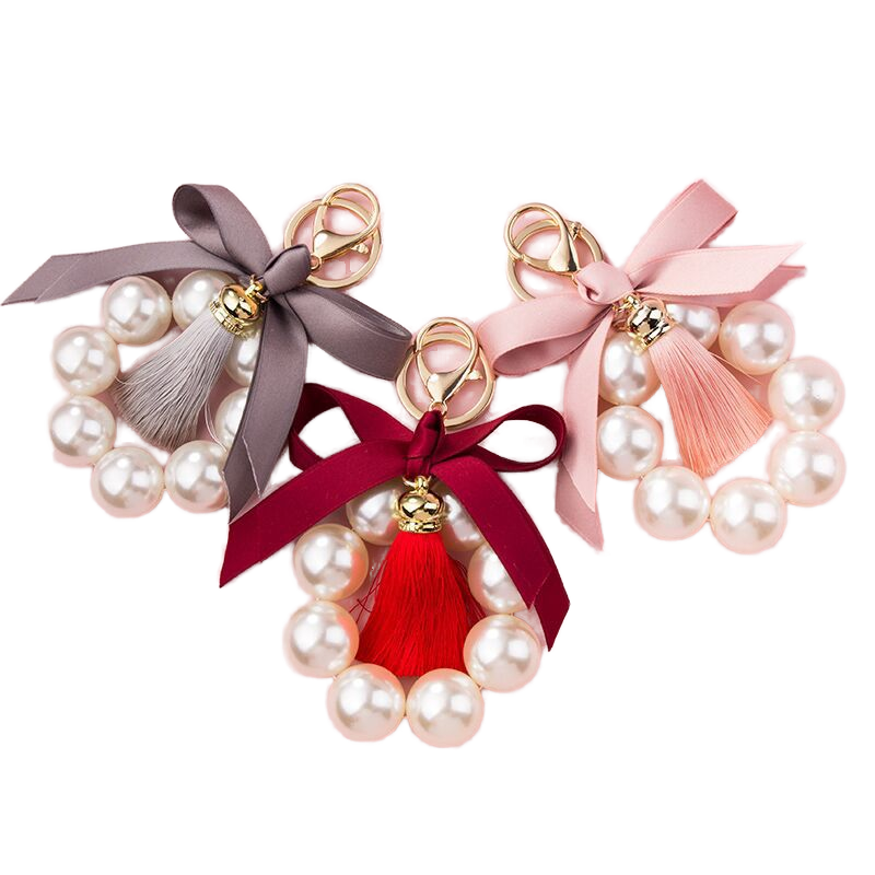 Cute Kawaii Pearl Chai Tassel Leather