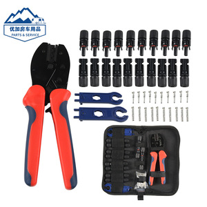 Kit d'outils de sertissage photovoltaïque, pince à sertir pour fil d'acier 10 Awg avec poignée souple pour l'installation de câbles solaires - Product Image 1