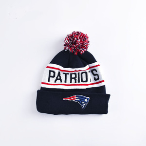 Tùy Chỉnh Logo Của Bạn Jacquard Chất Lượng Cao Acrylic Mùa Đông Ấm <span class=keywords><strong>Bobble</strong></span> Mũ Mũ Đồng Bằng Nhuộm Skullies Dệt Kim Beanie Với Pom Pom - Product Image 2