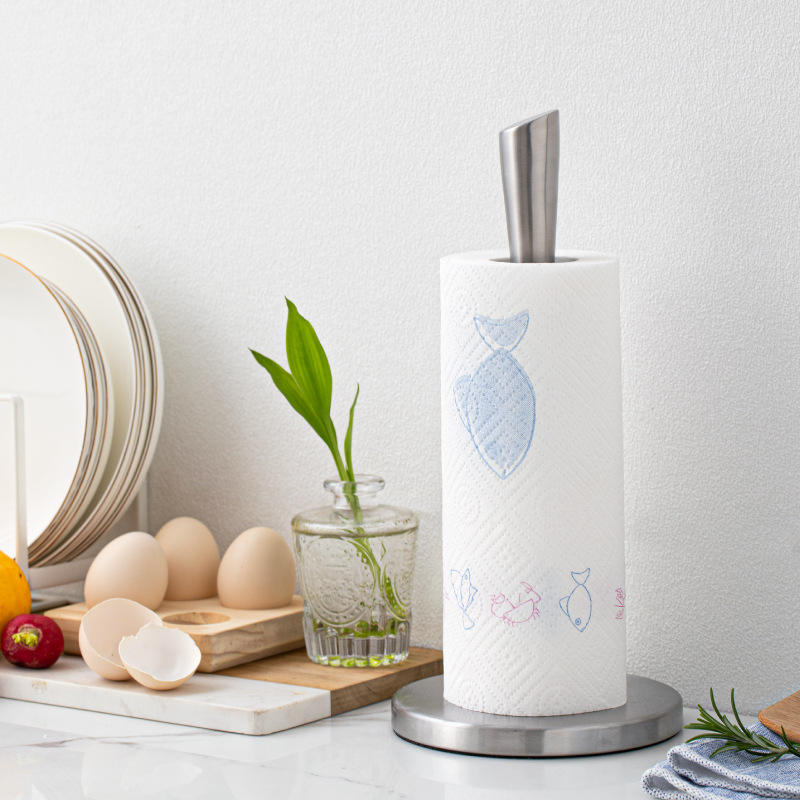 FF966 Countertop Standing Paper Towel Rack Kitchen Roll Holder Dispenser  Stainless Steel Paper Towel Holder